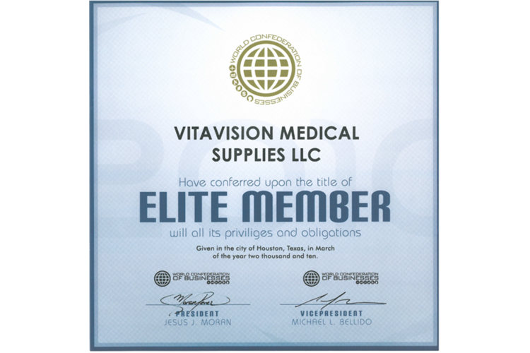 Elite Member Award at the World Confederation of Business, 2010